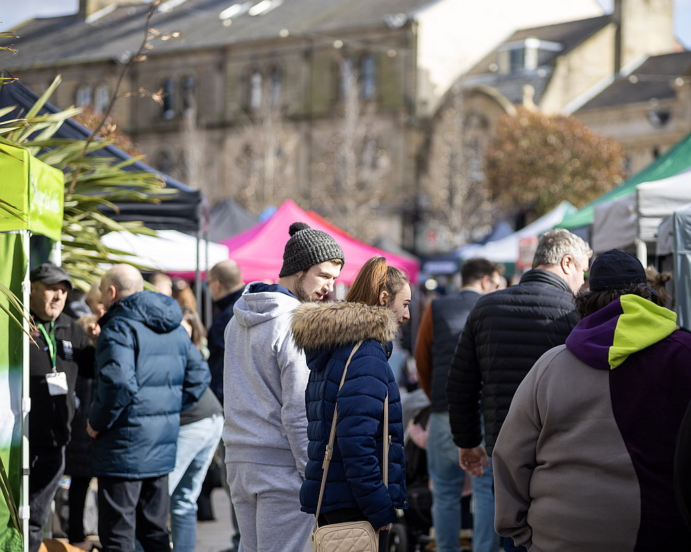 Crowds at the Burnley Artisan Market