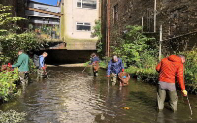 Volunteers clean up the River Calder in Burnley
