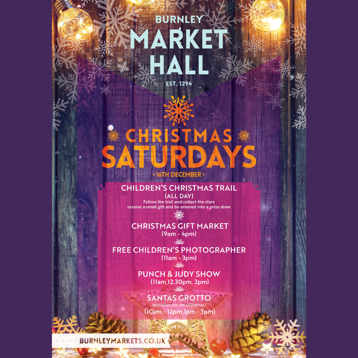 Burnley Market Hall Christmas Saturdays – 16th December