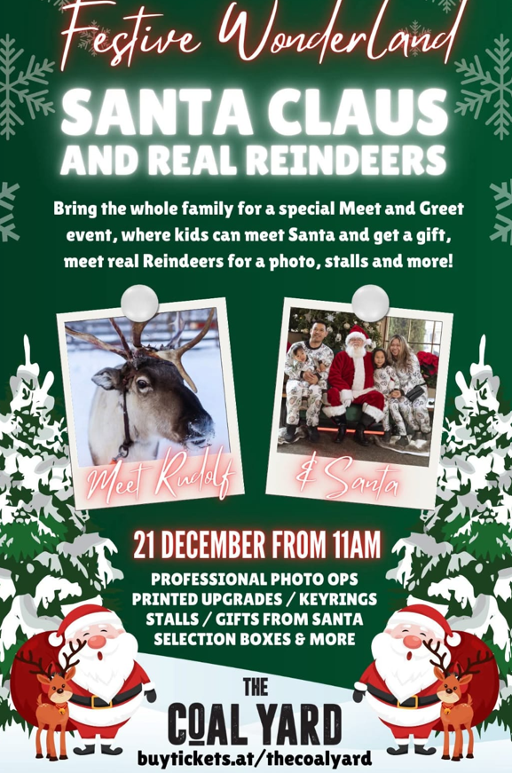 Festive Wonderland - Santa Clause and real Reindeers