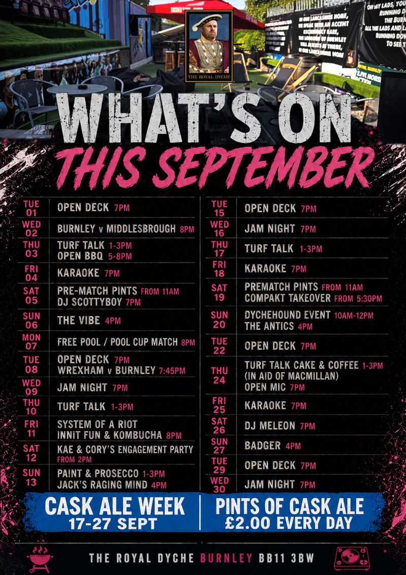 The Royal Dyche - What's On This September